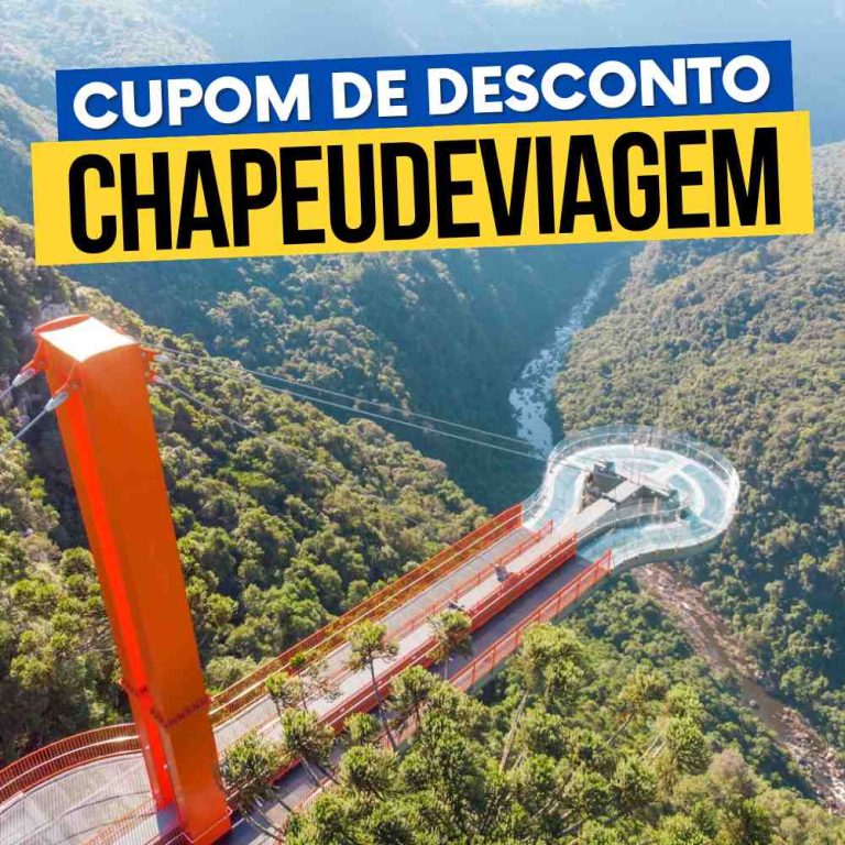 skyglass cupom CHAPEUDEVIAGEM passarela de vidro em canela plataforma de vidro